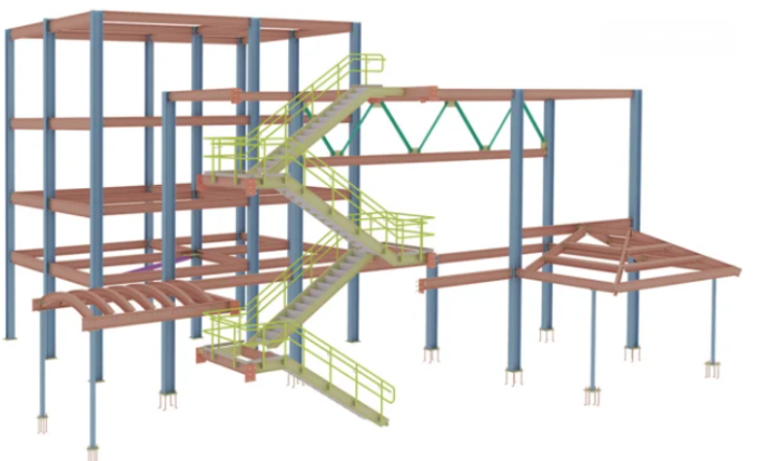 Miscellaneous steel stair and handrail model